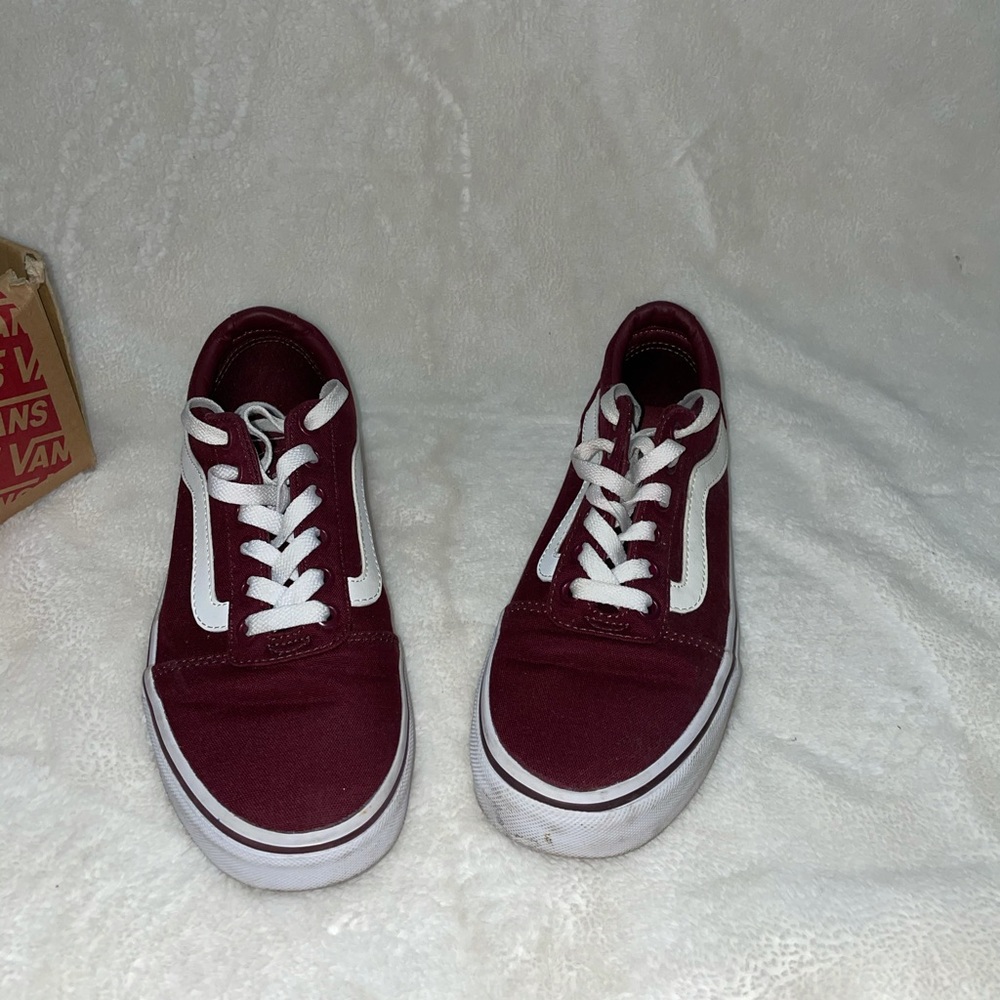 Burgundy Low Top Vans